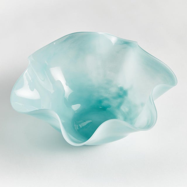 A modern update to the open glass form, our mouth blown organic bowl is made with pot color, not sprayed. A soft light...