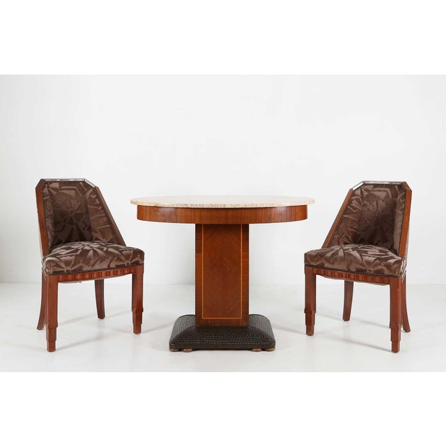 Belgium / 1930 / side table / De Coene Freres / copper, wood, marble / Art Deco Art Deco side table made by De Coene...