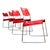 Metal Italian Space Age Red Omstak Dining Chairs by Rodney Kinsman for Bieffeplast, 1971, Set of 4 For Sale - Image 7 of 16