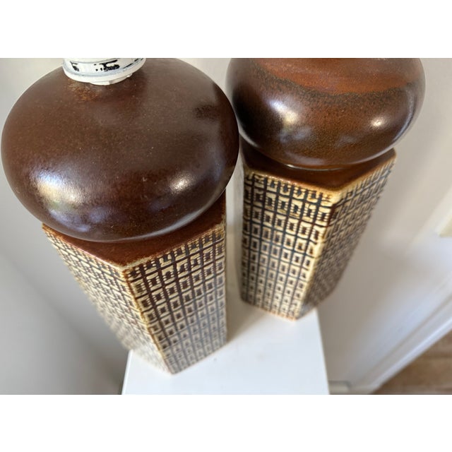 1960s Table Lamps in Stoneware by Haico Nitzsche for Søholm, Denmark, 1960s, Set of 2 For Sale - Image 5 of 7