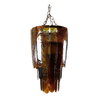 Hand Blown Glass Chandelier by Feders For Sale