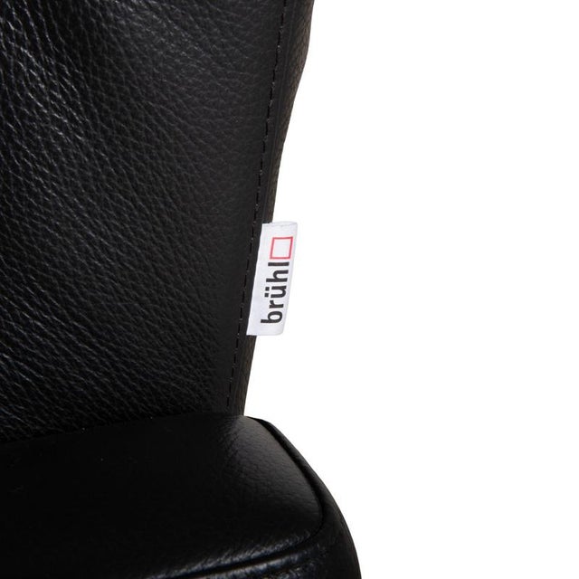Shane Lounge Chair in Black Leather from Brühl For Sale - Image 10 of 17