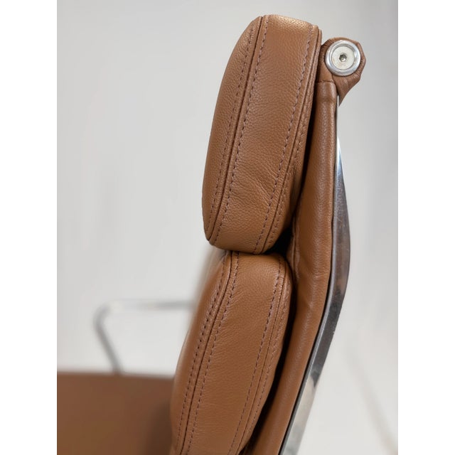 Late 20th Century Eames Aluminum Group Soft Pad Executive Chair by Herman Miller -Brown Leather For Sale - Image 6 of 9