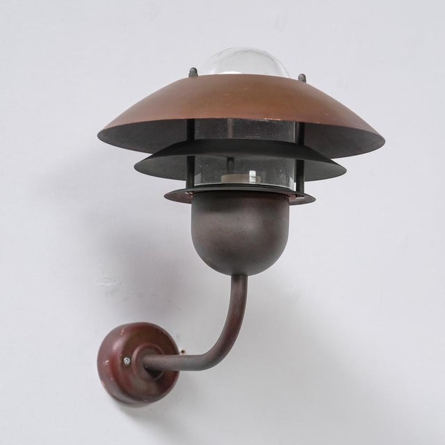 Danish Copper and Glass Wall Light For Sale - Image 6 of 7