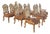 Set of 12 John-Richard Upholstered Dining Chairs With Leather Seats For Sale