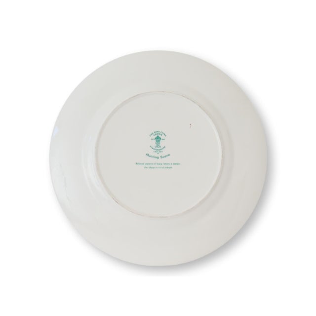 English Mid 20th Century Staffordshire Hunting Scene Lunch Plates - Set of 4 For Sale - Image 3 of 3