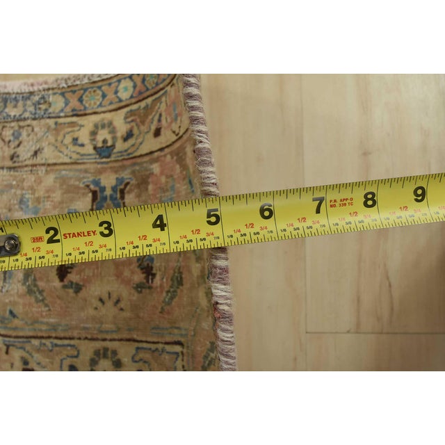 Tabriz Rug 7’11” X 10’8” Pink Wool Vintage Distressed Hand-Knotted Carpet For Sale - Image 12 of 14