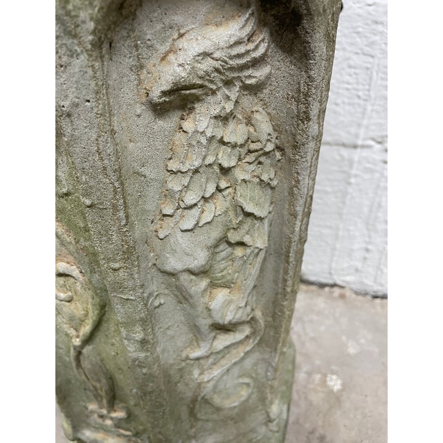 Ceramic Early 20th Century English Hexagonal Planter Stand, Griffin and Scroll Work Design Work For Sale - Image 7 of 8