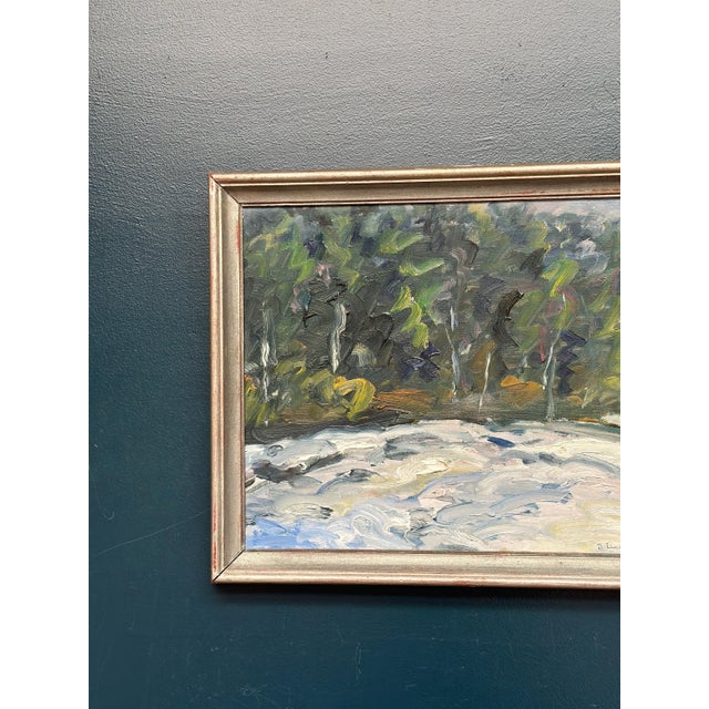 Bertil Lindecrantz, Vinterlandskap, 1950s, Oil on Canvas, Framed For Sale - Image 18 of 18