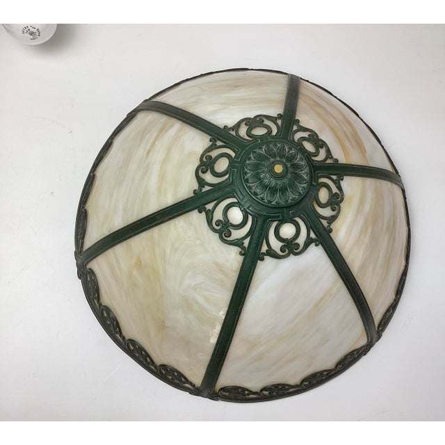 Early 20th Century Slag Glass Lamp Edward Miller & Co. For Sale - Image 10 of 11
