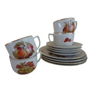 Seltmann Weiden Harvest Plates, Cups, and Saucers - Set of 4 For Sale
