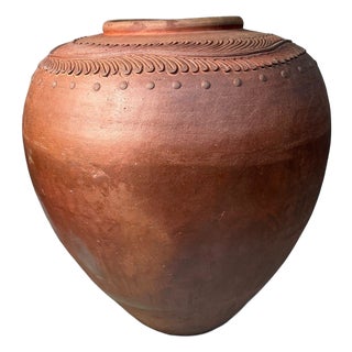 Japanese Terracotta Tsubo Jar, 1960s For Sale