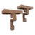 1930 Art Deco Carved & Limed Wood Wall Brackets - A Pair For Sale