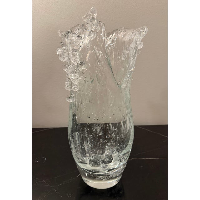 2020s Sculptural “Dual Wave” Art Glass Vase by Studio a / Global Views For Sale - Image 5 of 15