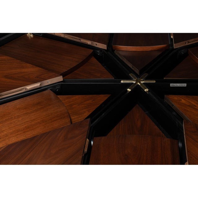 Large Art Deco Style Walnut Dining Table For Sale - Image 9 of 11