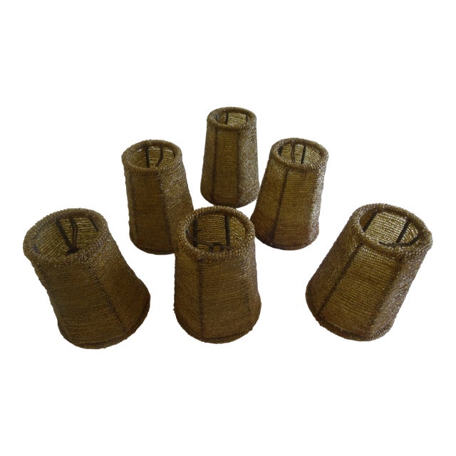 Beaded Sconce Shades Set of 6 For Sale