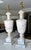 1950s Large Pair Italian Column Neoclassical Alabaster Table Lamps For Sale - Image 4 of 16