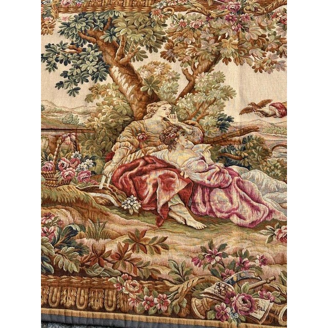 1960s Mid-Century Modern French Aubusson Style Jacquard Halluin Tapestry, 1960s For Sale - Image 5 of 18