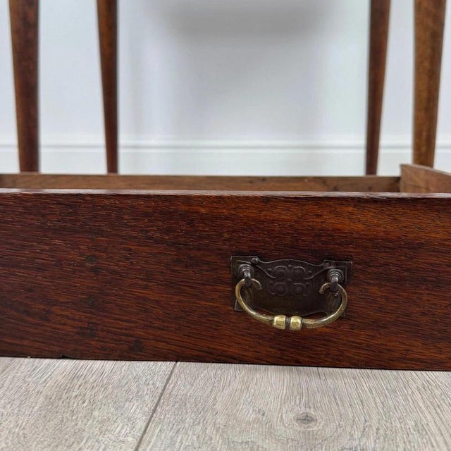 Antique English Art Nouveau Oak Side Table For Sale - Image 11 of 12