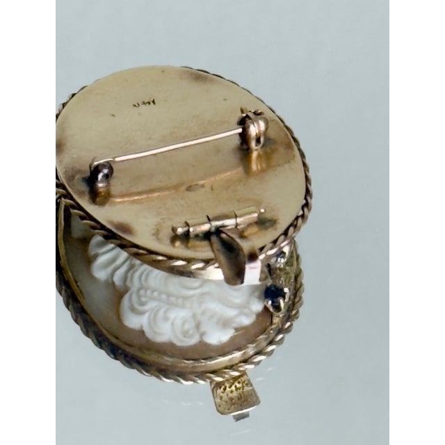 Cartier 1940s 14k Gold Edwardian Style Shell Cameo Habillé Convertible Brooch Pendant For Sale - Image 4 of 9
