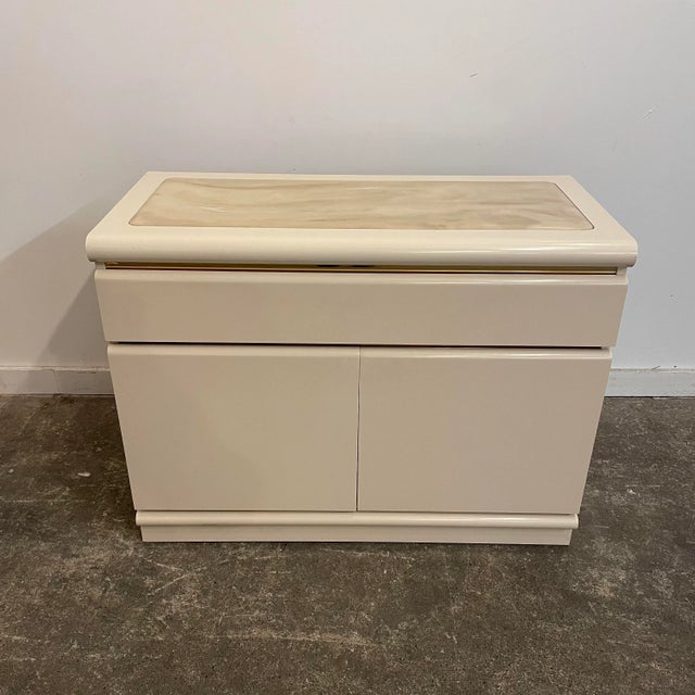 1980s Postmodern Broyhill Faux Marble Top Low Dresser For Sale - Image 13 of 13