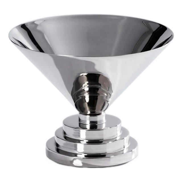 Mayan Small Metal Condiment Bowl, Nickel For Sale