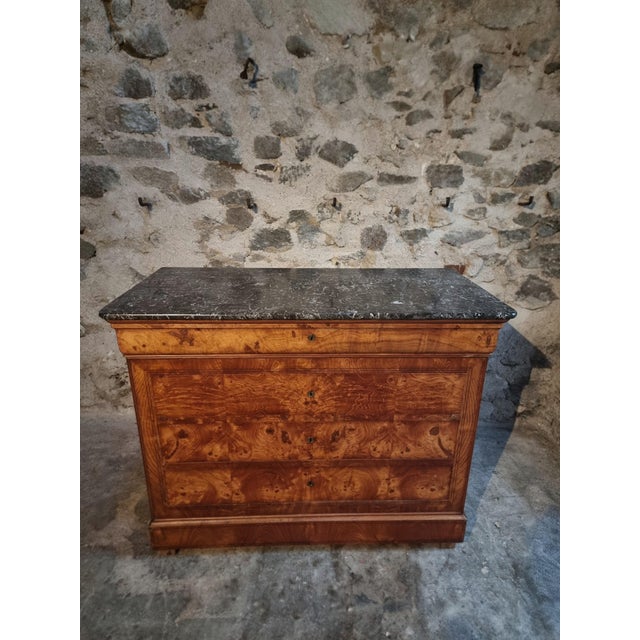 Antique French Elm Commode with Marble Top, 19th Century For Sale - Image 13 of 18