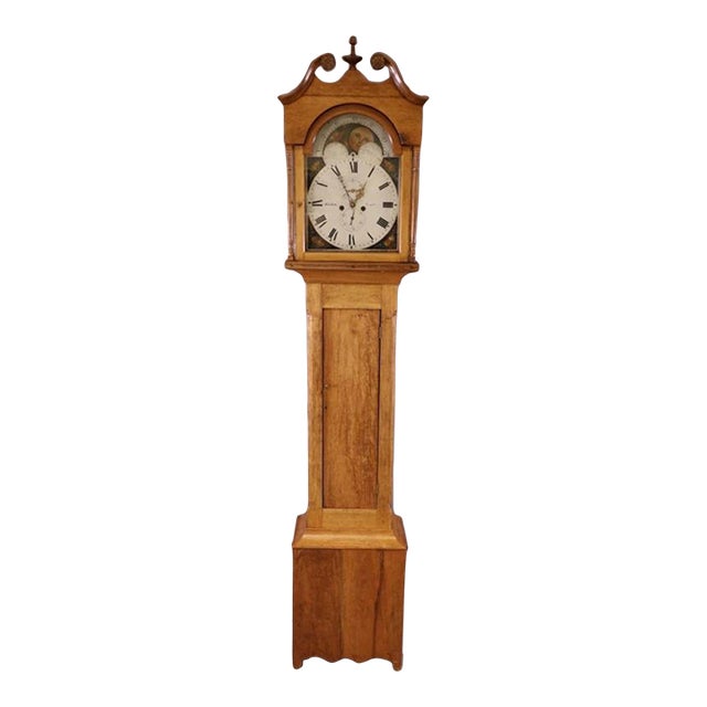 18th Century III English Grandfather Clock With Moon Phase Dial