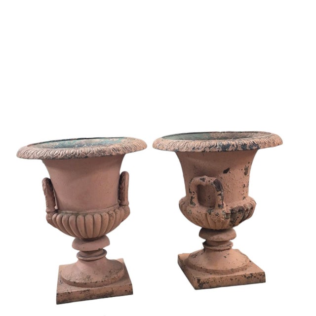 American 19th C Large American Cast Iron Urns For Sale - Image 3 of 5