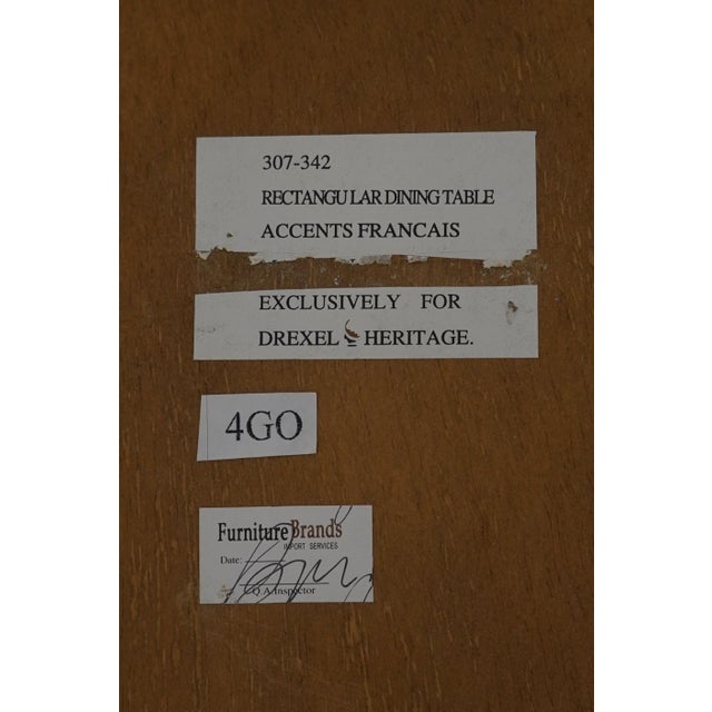Drexel Heritage French Provincial Parquetry Inlaid Dining Table For Sale - Image 18 of 18