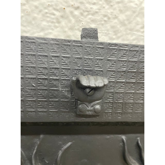 Early 19th Century Exceptional 19th-Century 'Hospitality' Cast Iron Summer Cover — High-Relief Figural Scene 26" W X 28.5"h Cast Iron Fireplace Insert For Sale - Image 5 of 7