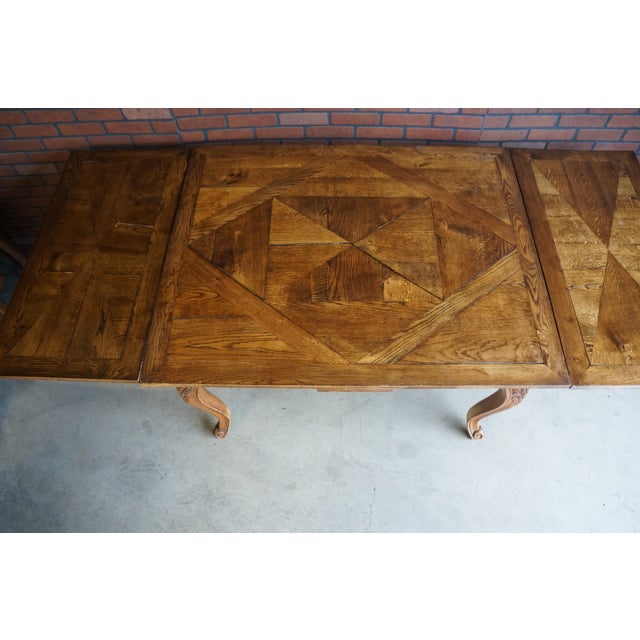 Brown Antique French Oak Drawleaf Dining Table For Sale - Image 8 of 8