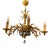 Glass and Patinated Sheet Metal Chandelier, 1900s For Sale