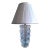 Modern Baccarat Crystal Table Lamp With Silk Space Pleat Empire Shade and Led Socket For Sale