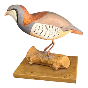 Vintage Folk Art Carved Hand Painted Wooden Bird Quail