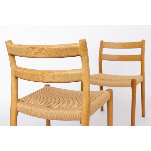 Vintage Danish Model 84 Dining Chairs in Oak by Niels Otto Møller for J.L. Møllers, 1970s, Set of 4 For Sale - Image 6 of 10