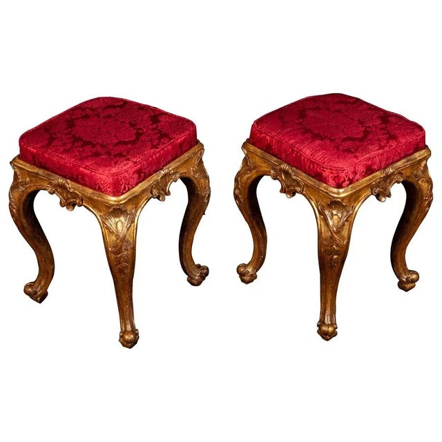 Italian 18th-Century Giltwood Stool, 1750 For Sale - Image 11 of 11