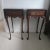 A pair of mahogany Queen Anne style drop leaf side tables. Very fine condition. Note: With leaves up, the table top...