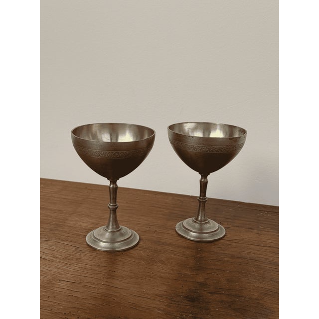 Silver Handcrafted Pewter Goblets by Svenskt Tenn, Set of 2 For Sale - Image 8 of 8