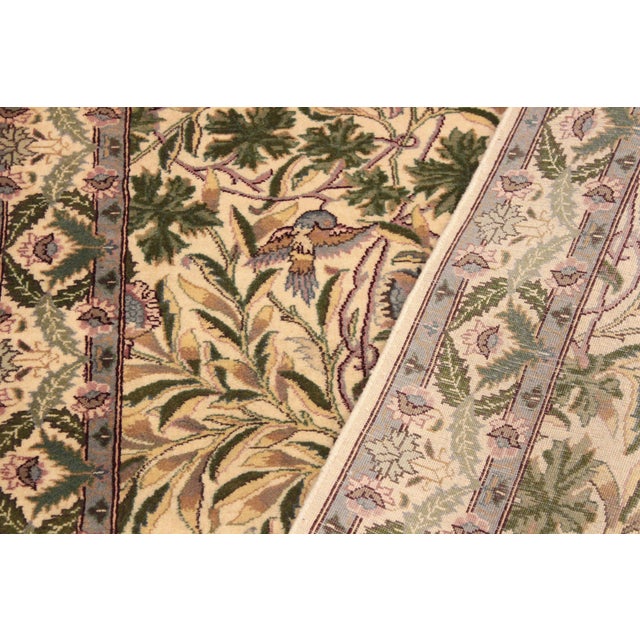 Textile Shabby Chic Pak-Persian Beige/Green Wool Rug - 3'2'' X 5'1'' For Sale - Image 7 of 9