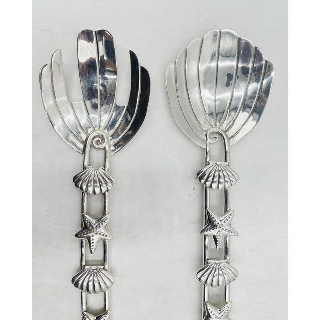 1980s Set of Serving Utensils by Emilia Castillo, Starfish & Shells Collection For Sale - Image 9 of 13