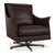 Flexform Boss Leather Armchair Brown Swivel Chair Manual Function For Sale - Image 13 of 13