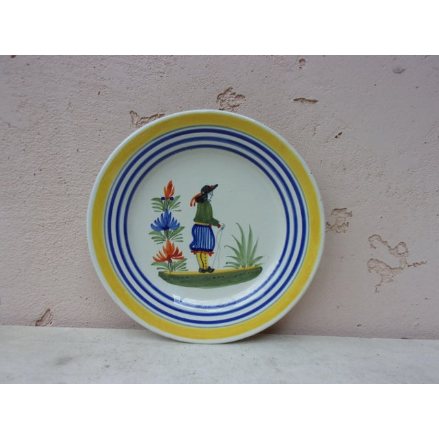 1930s French Faience Plate Henriot Quimper, Circa 1930 For Sale - Image 5 of 5