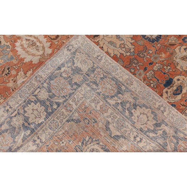 Antique Persian Tabriz Botanic Handmade Wool Rug For Sale - Image 10 of 10