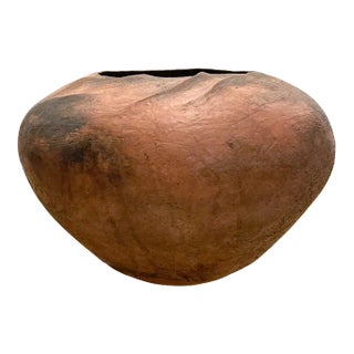 Large Mid-Century Modern Mexican Terracotta Sculpted Vessel For Sale