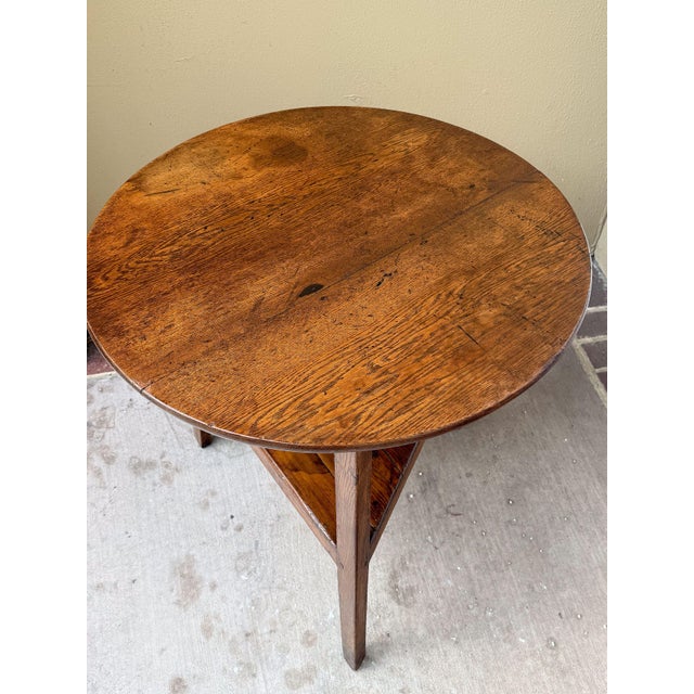 Large English Cricket Table of Patinated Oak From the Georgian Era For Sale In Austin - Image 6 of 12