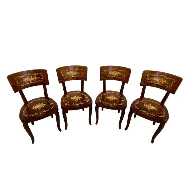 Italian Octagonal Multi-Game Table With 4 Chairs, Inlaid Wood, Chess, Backgammon & Roulette, 1980s For Sale - Image 9 of 18