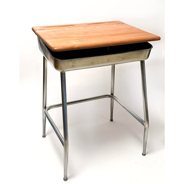 1950s 1950s Haywood Wakefield Original Drafting Desk - Fully Restored Mid-Century MCM For Sale - Image 5 of 15