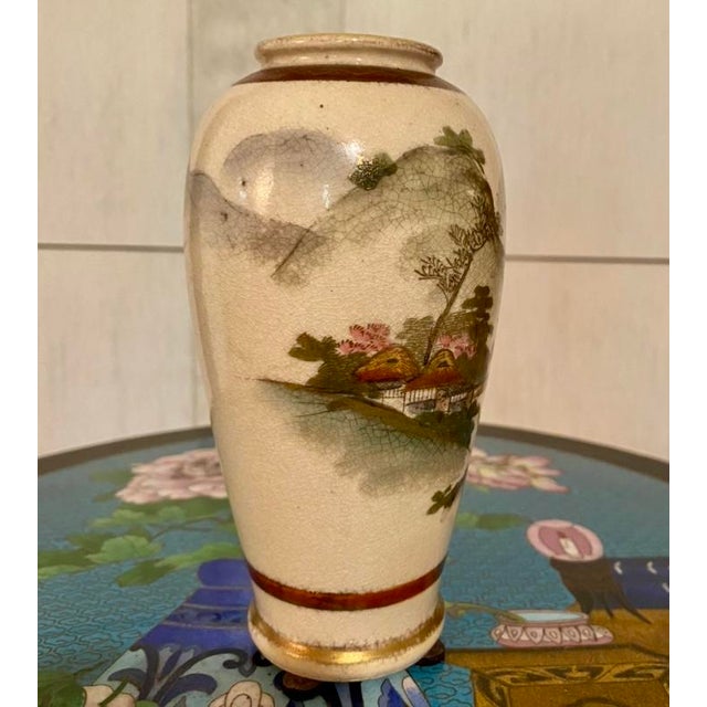 1970s 1970s Japanese Satsuma Pottery Vase For Sale - Image 5 of 8