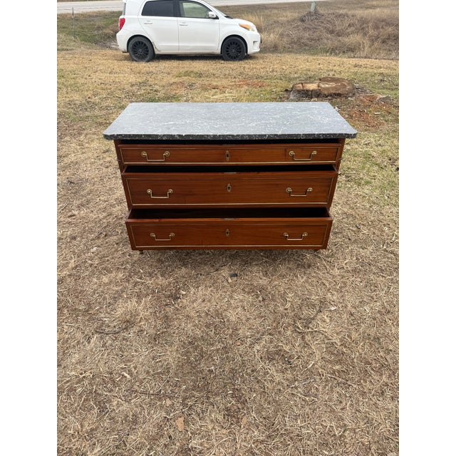 Wood 19th Century Louis XVI Marble Top Chest of Drawer / Commodes For Sale - Image 7 of 12